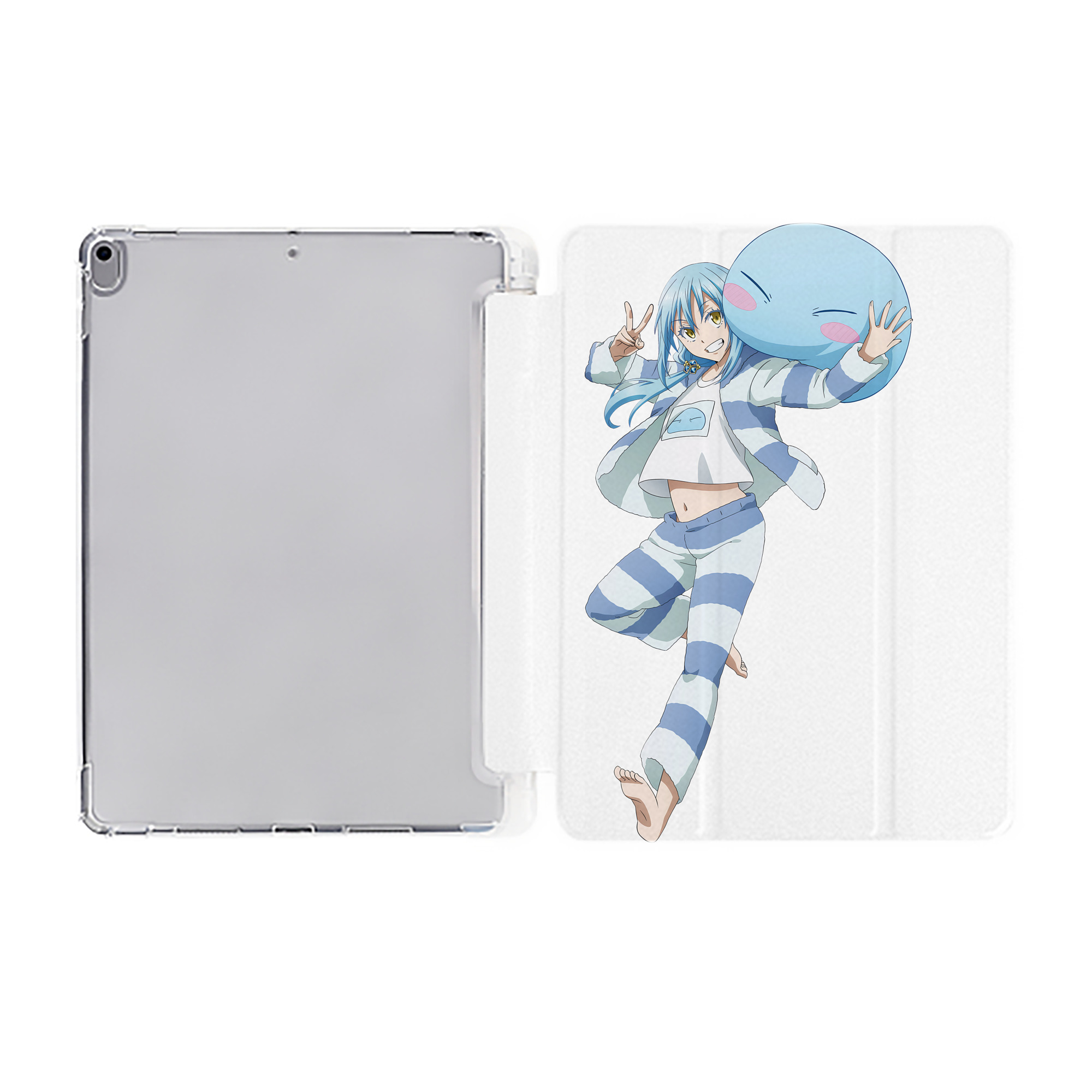 （画像用） 転スラ Regarding Reincarnated to Slime IPad ケース ペン収納付き 三つ折りスタンド PUレザー×シリコン 対応機種9.5/10.5/10.9インチ